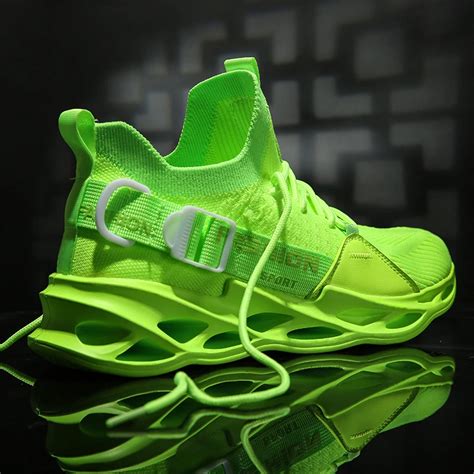 neon green athletic shoes